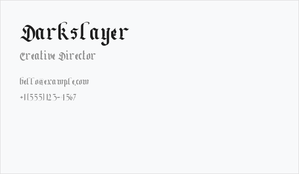 Darkslayer Business Card