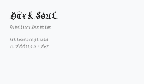 Darksoul Business Card