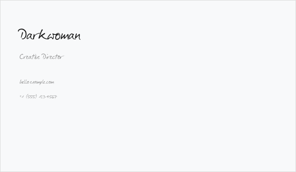 Darkwoman Business Card