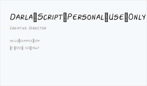 Darla-Script-Personal-Use-Only Regular Business Card