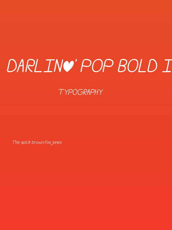 Darlin' Pop Bold Italics Poster
