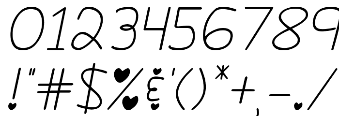 Darlin' Pop Italics Font OTHER CHARS