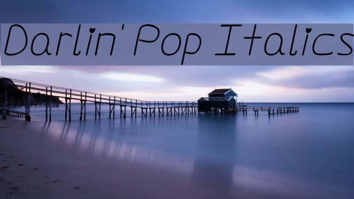 Darlin' Pop Italics Font examples