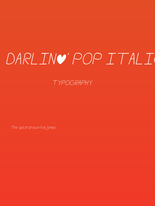 Darlin' Pop Italics Poster