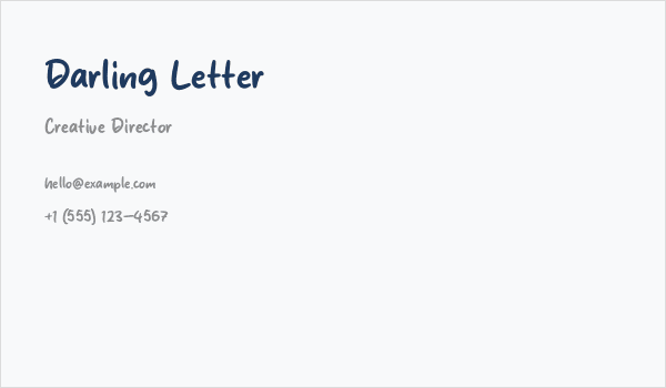 Darling Letter Business Card