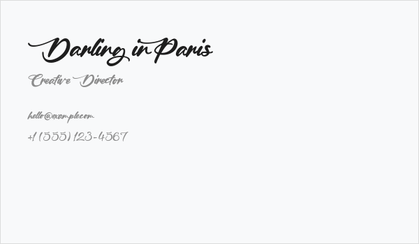Darling in Paris Business Card