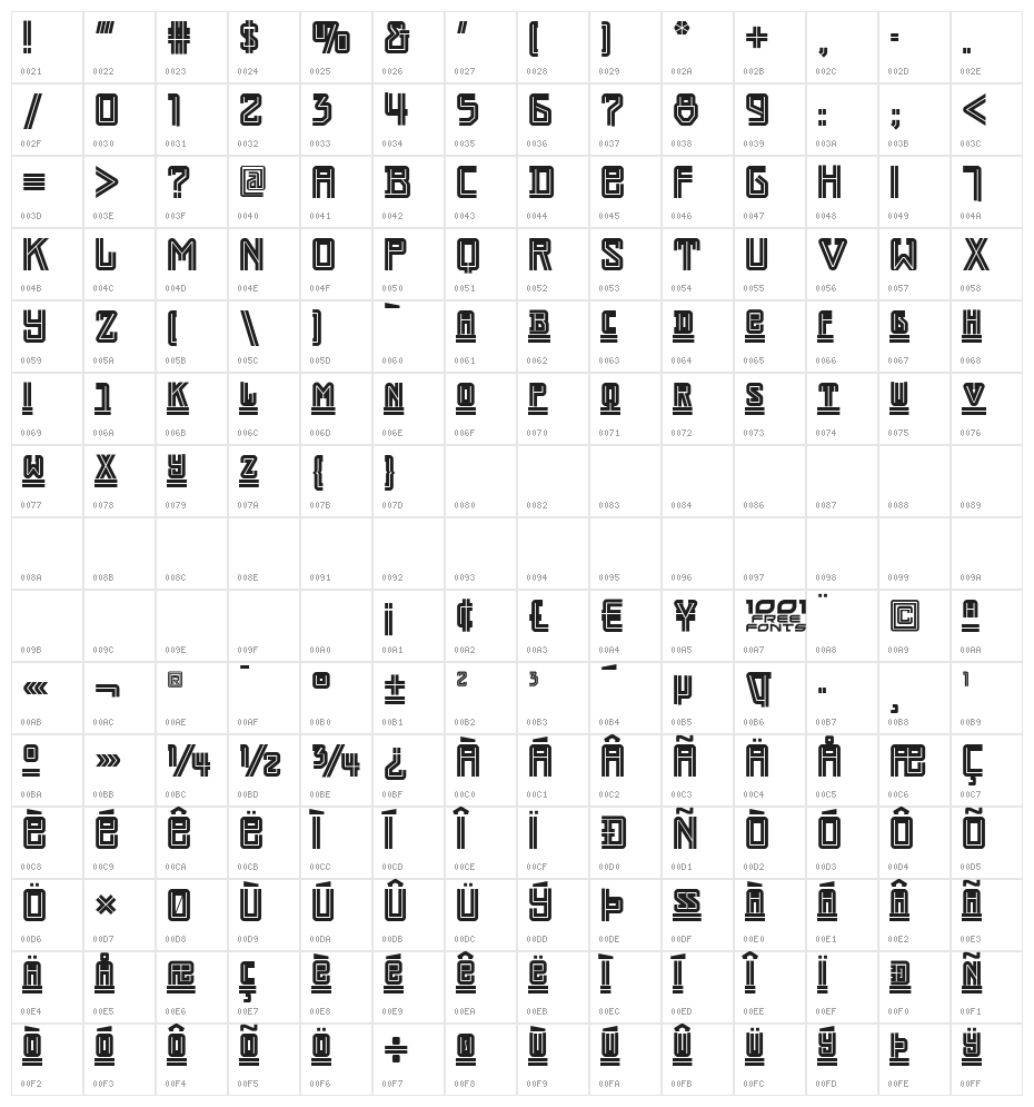 Darmstadt Arts NF Character Map
