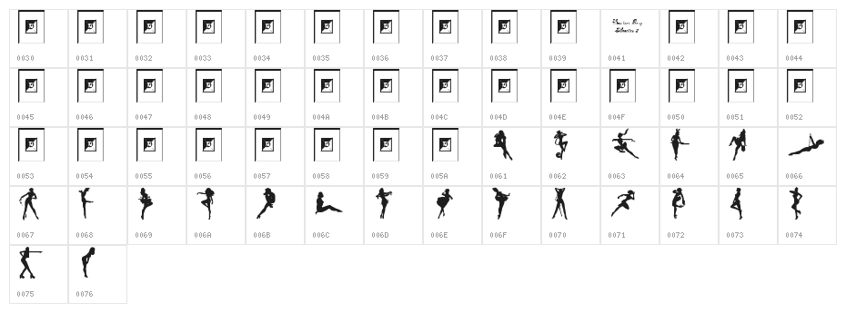 Darrians Sexy Silhouettes 2 Character Map