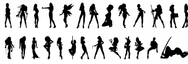 Darrians Sexy Silhouettes 3 字体 大写