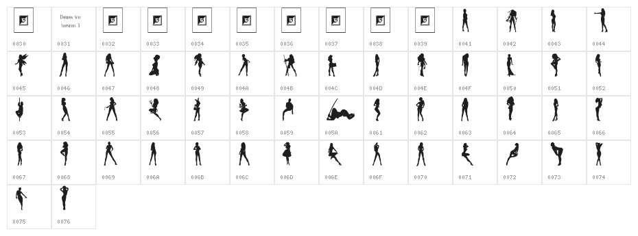 Darrians Sexy Silhouettes 3 Character Map