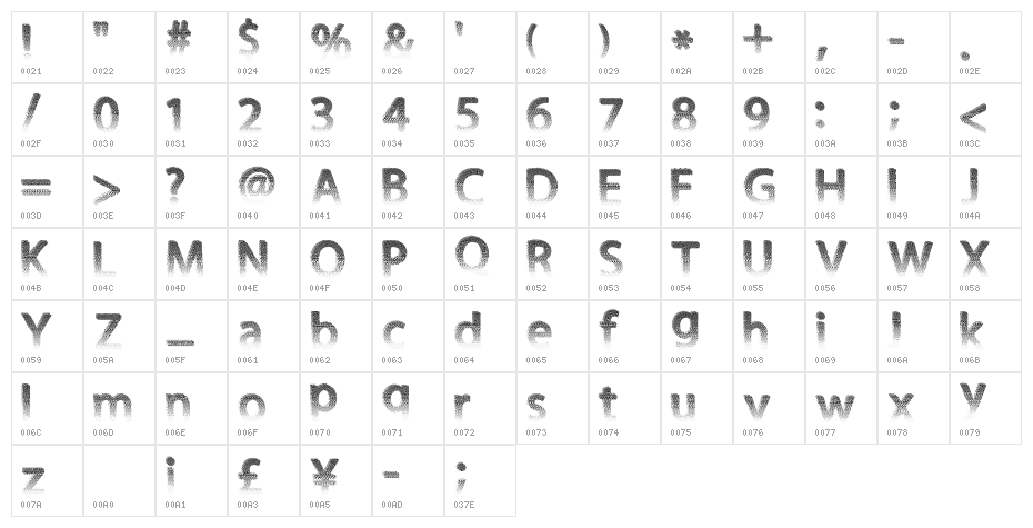 DarthFader Character Map