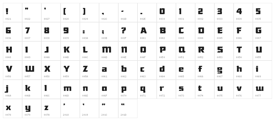 DasModern Character Map