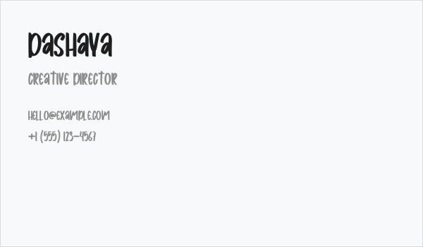 Dashaya Business Card