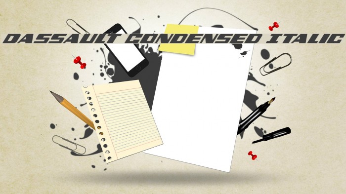 Dassault Condensed Italic Font examples
