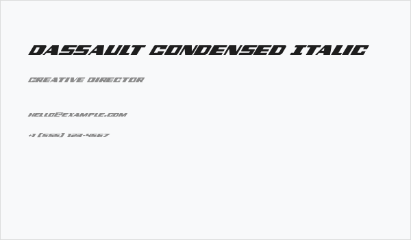 Dassault Condensed Italic Business Card