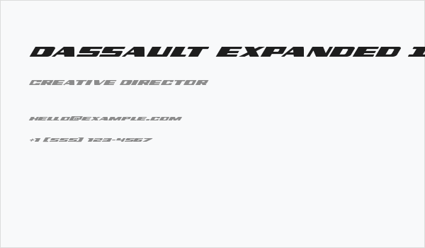 Dassault Expanded Italic Business Card