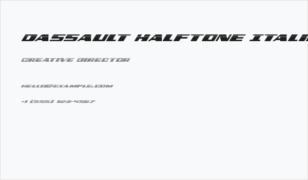 Dassault Halftone Italic Business Card