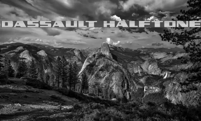 Dassault Halftone Font examples