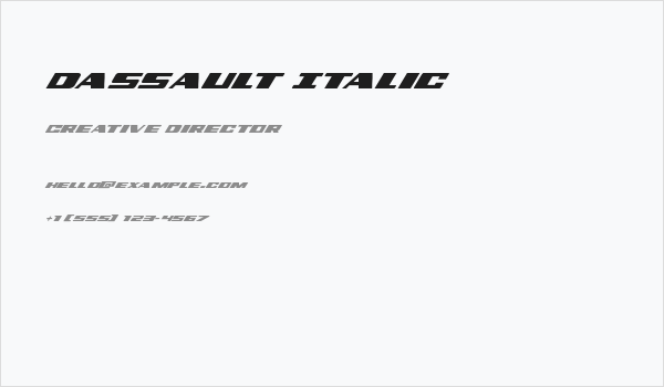 Dassault Italic Business Card