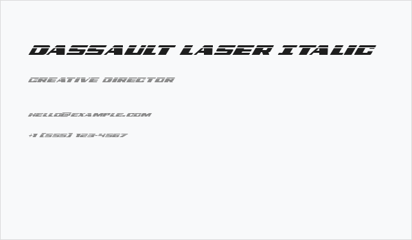 Dassault Laser Italic Business Card
