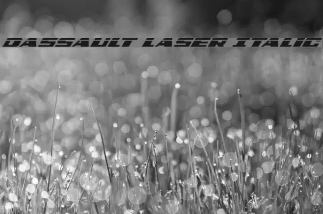 Dassault Laser Italic Font examples