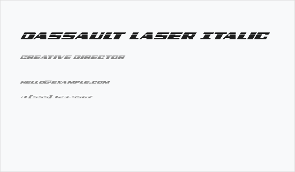 Dassault Laser Italic Business Card