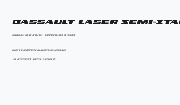 Dassault Laser Semi-Italic Business Card