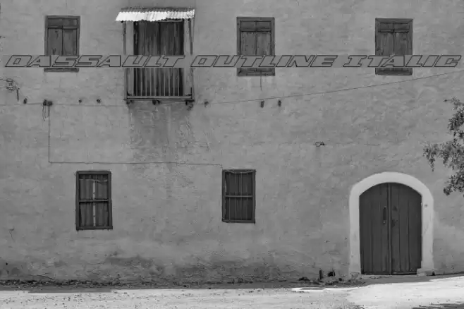 Dassault Outline Italic Font examples