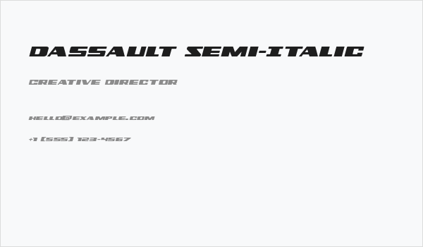 Dassault Semi-Italic Business Card
