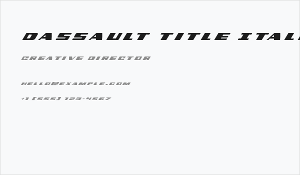 Dassault Title Italic Business Card
