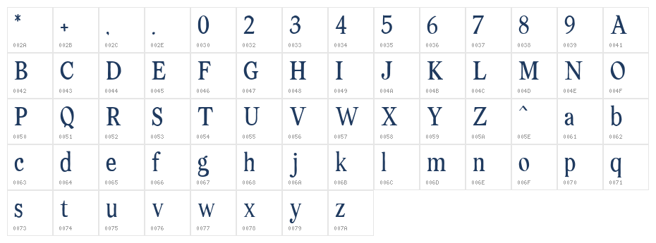 Dastine Oramica Demo Regular Character Map