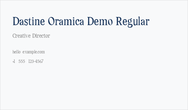 Dastine Oramica Demo Regular Business Card