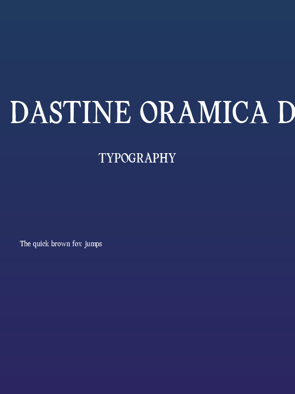 Dastine Oramica Demo Regular Poster
