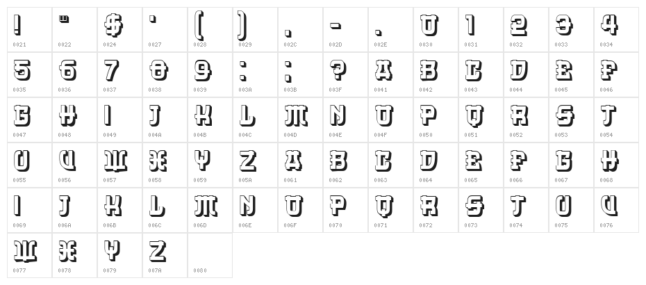 Dasvidaniya Hollow Regular Character Map