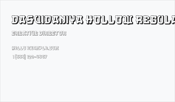 Dasvidaniya Hollow Regular Business Card