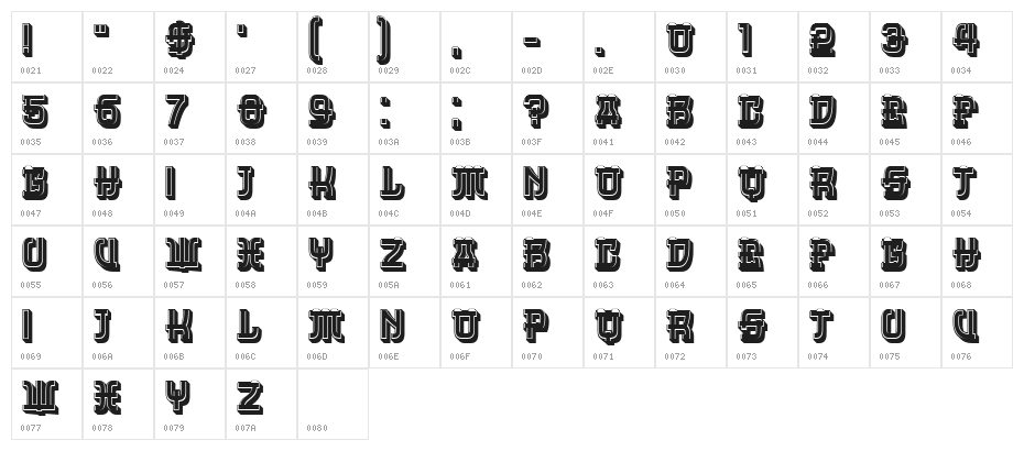 Dasvidaniya Regular Character Map