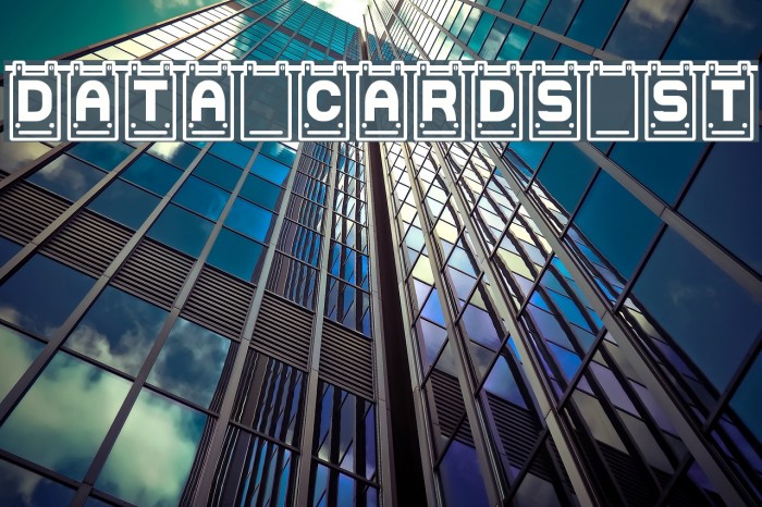 Data Cards St Font examples