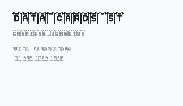 Data Cards St Business Card