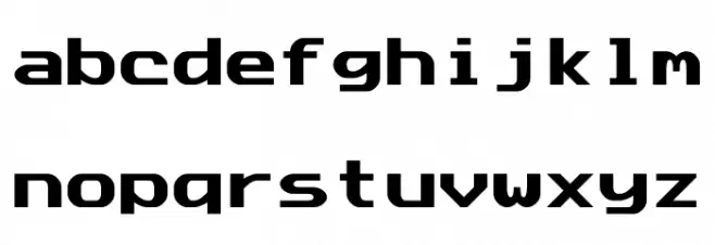Data Sun Fixed-Width Schriftart Kleinbuchstaben