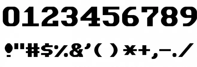 Data Sun Justified Font OTHER CHARS