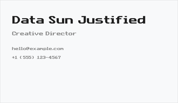 Data Sun Justified Business Card