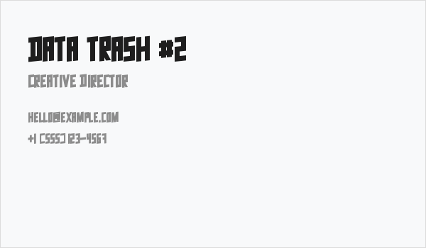 Data Trash #2 Business Card