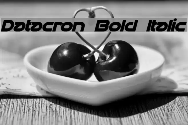 Datacron Bold Italic Fuentes examples