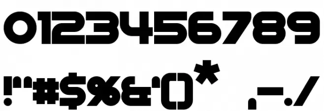 Datacron Bold Font OTHER CHARS