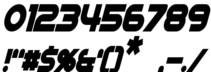 Datacron Condensed Bold Italic Font OTHER CHARS