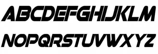 Datacron Condensed Bold Italic Caratteri MAIUSCOLE