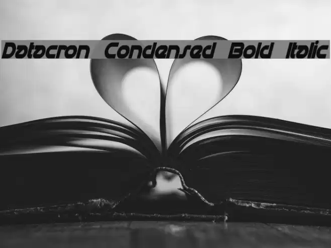 Datacron Condensed Bold Italic Fuentes examples