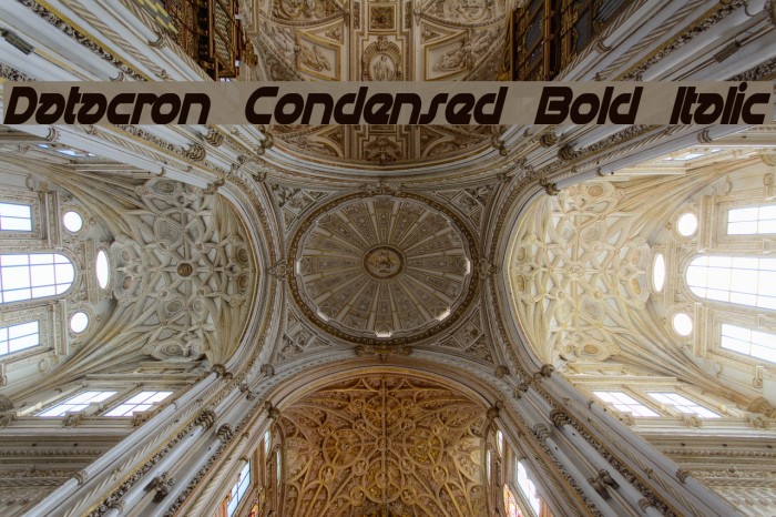 Datacron Condensed Bold Italic Font examples