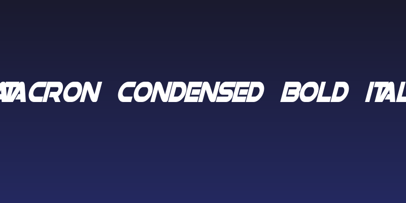 Datacron Condensed Bold Italic Social Header
