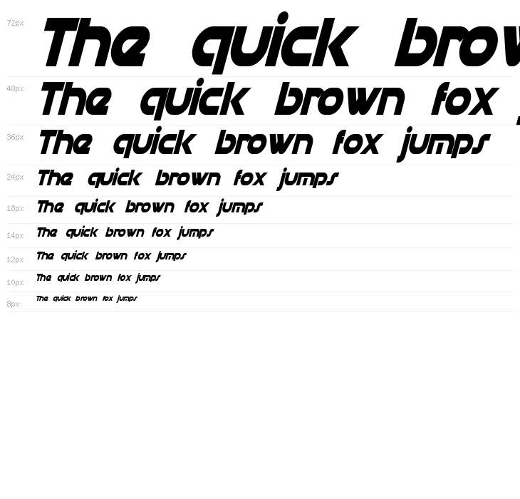 Datacron Condensed Bold Italic Waterfall